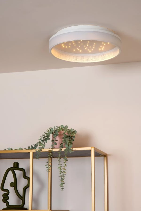 Lucide ESTREJA - Plafonnier - Ø 40 cm - LED 3 StepDim - CCT - 2500K/3000K - Blanc - ambiance 2